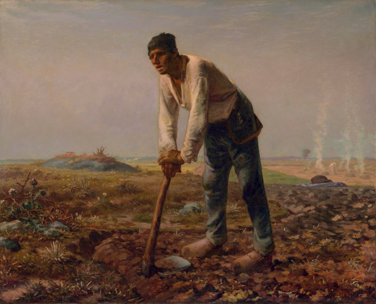 Man med hackor, ca 1860-62 (olja på duk) av Jean Francois Millet