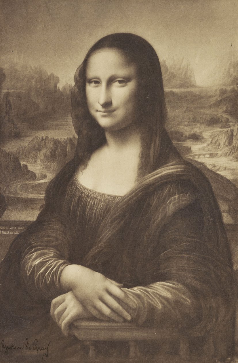 Millets Drawing of the Mona Lisa, 1854-55 (albumin silvertryck) av Jean Francois Millet