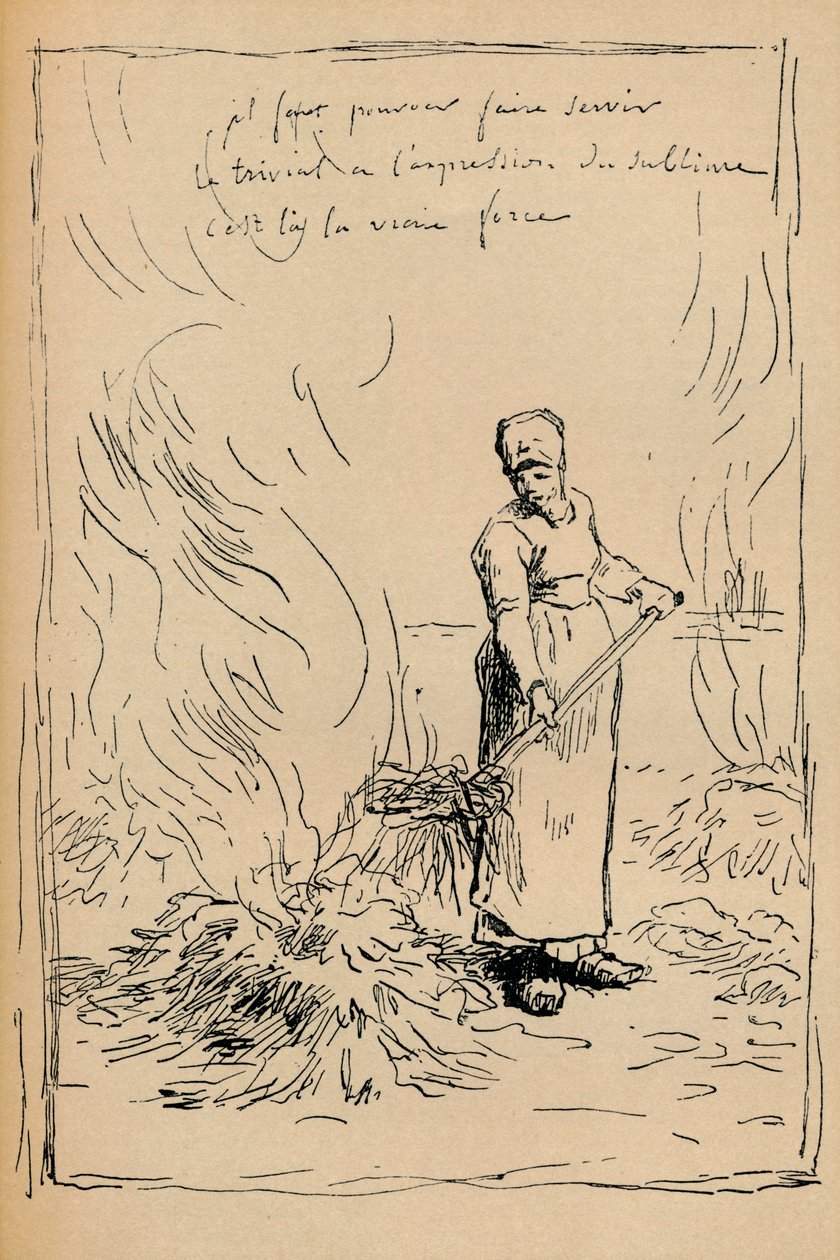 Bondens brinnande ogräs, 1800-talet av Jean Francois Millet