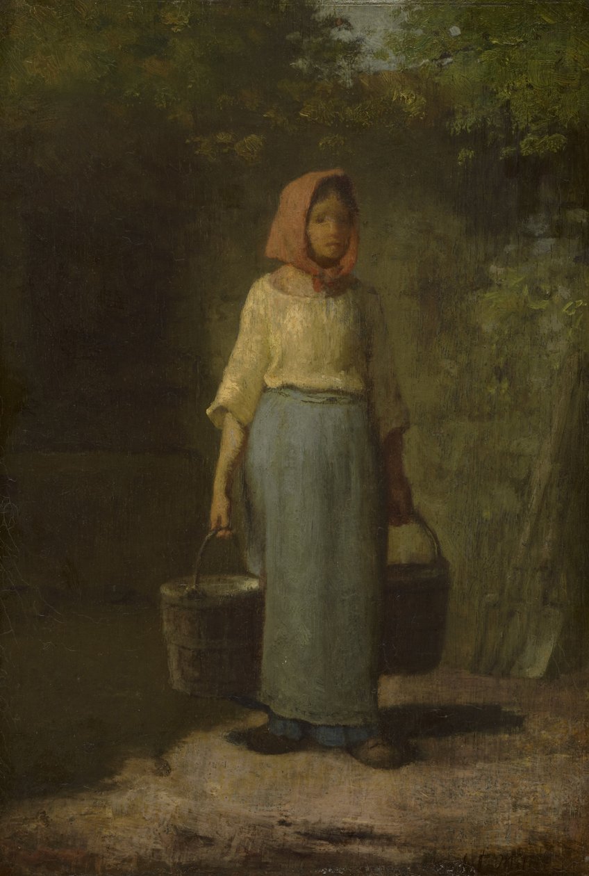 Bondflickan återvänder från brunnen, c.1860 av Jean Francois Millet