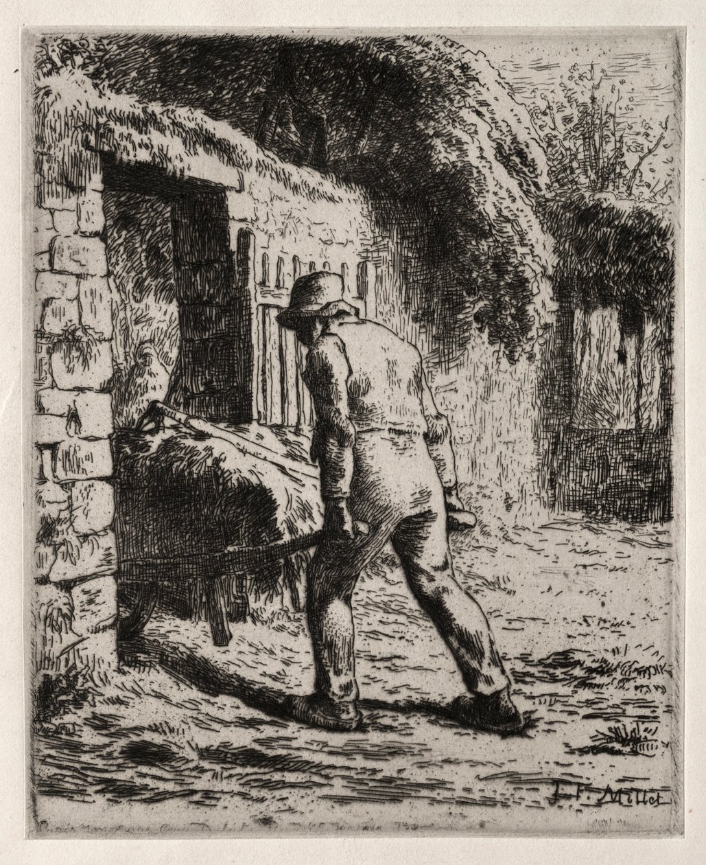 Bonde som återvänder från gödselhögen, 1855-1856. av Jean Francois Millet
