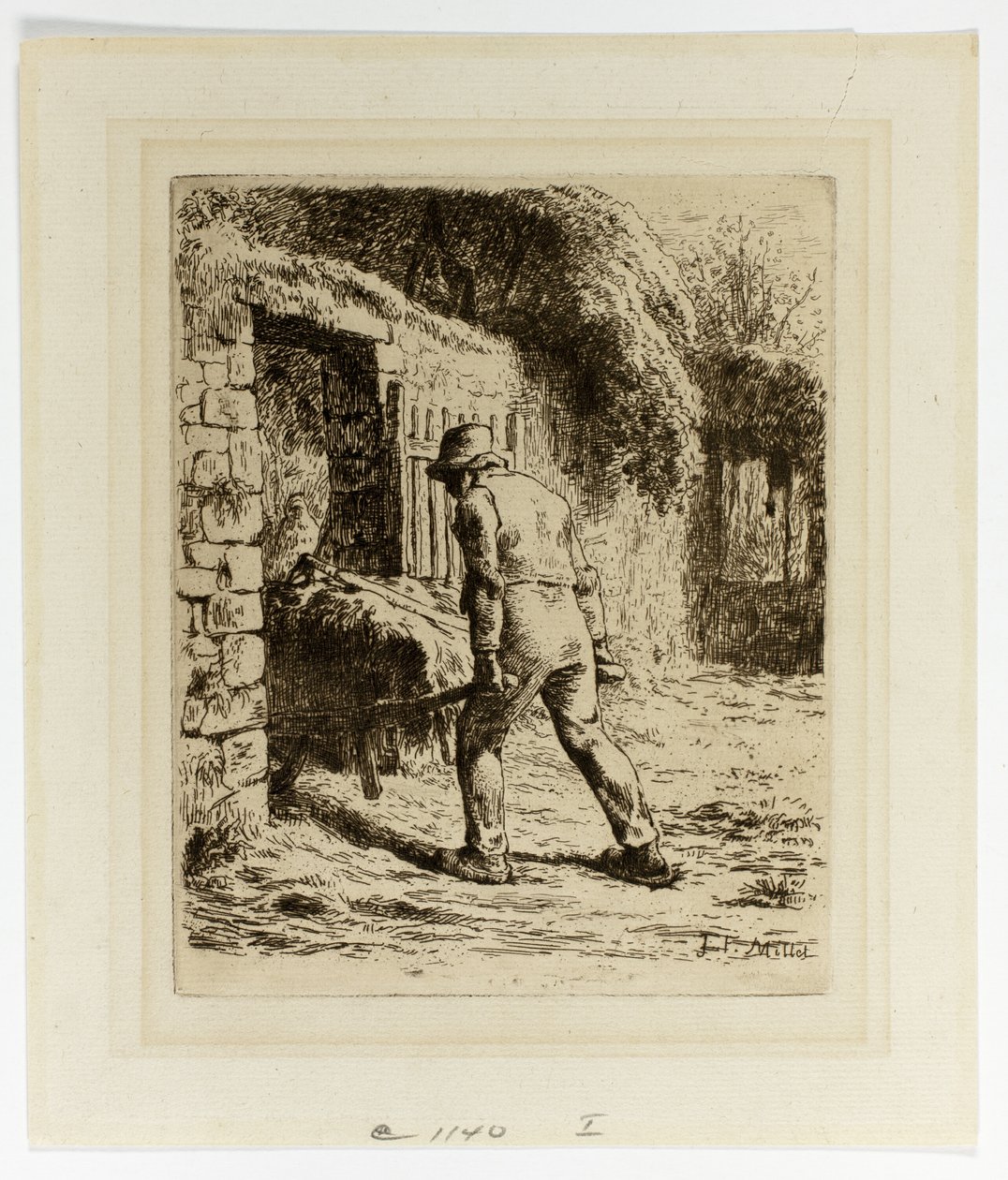 Bonde med en skottkärra av Jean Francois Millet