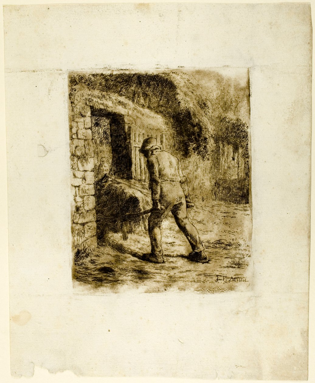 Bonde med en skottkärra av Jean Francois Millet