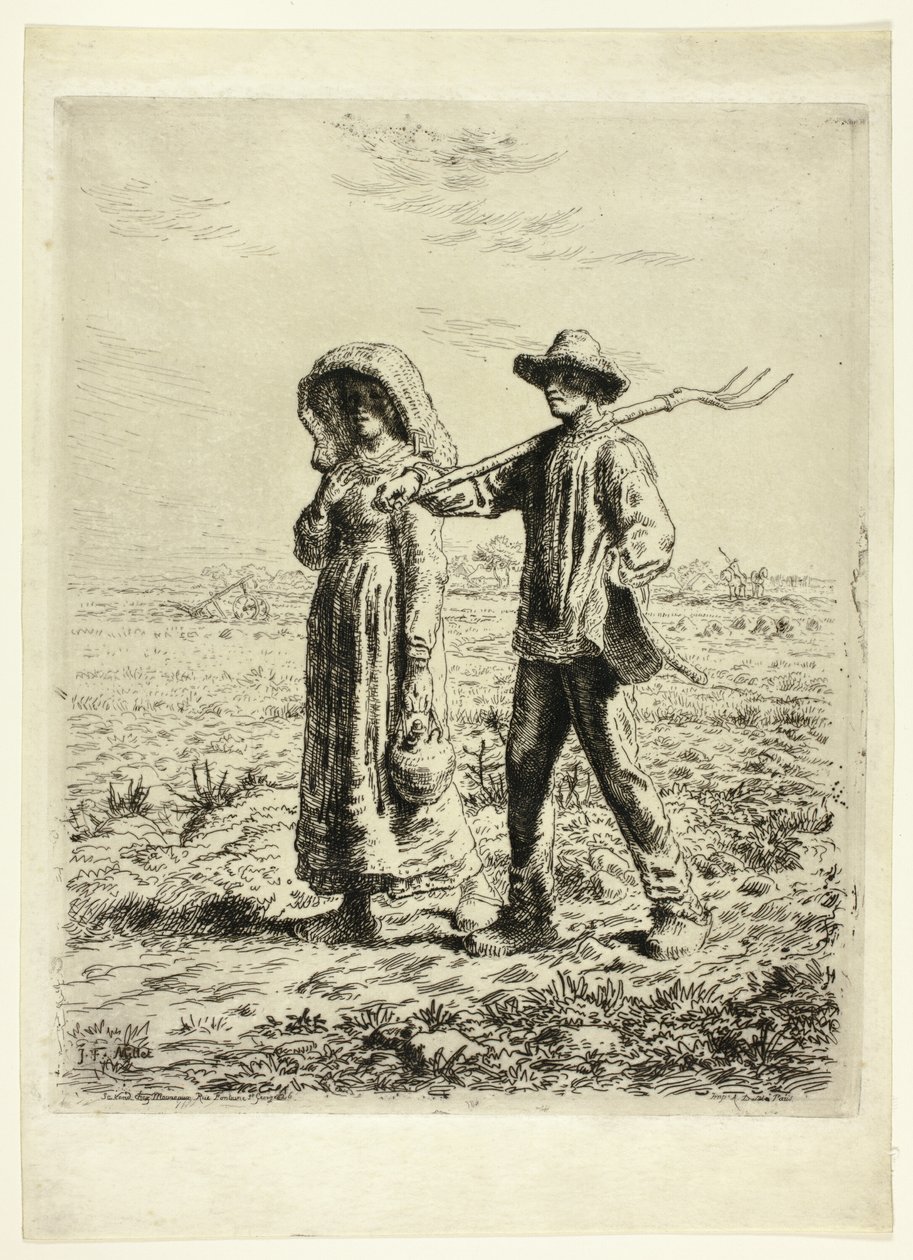 Bönder som går till jobbet av Jean Francois Millet