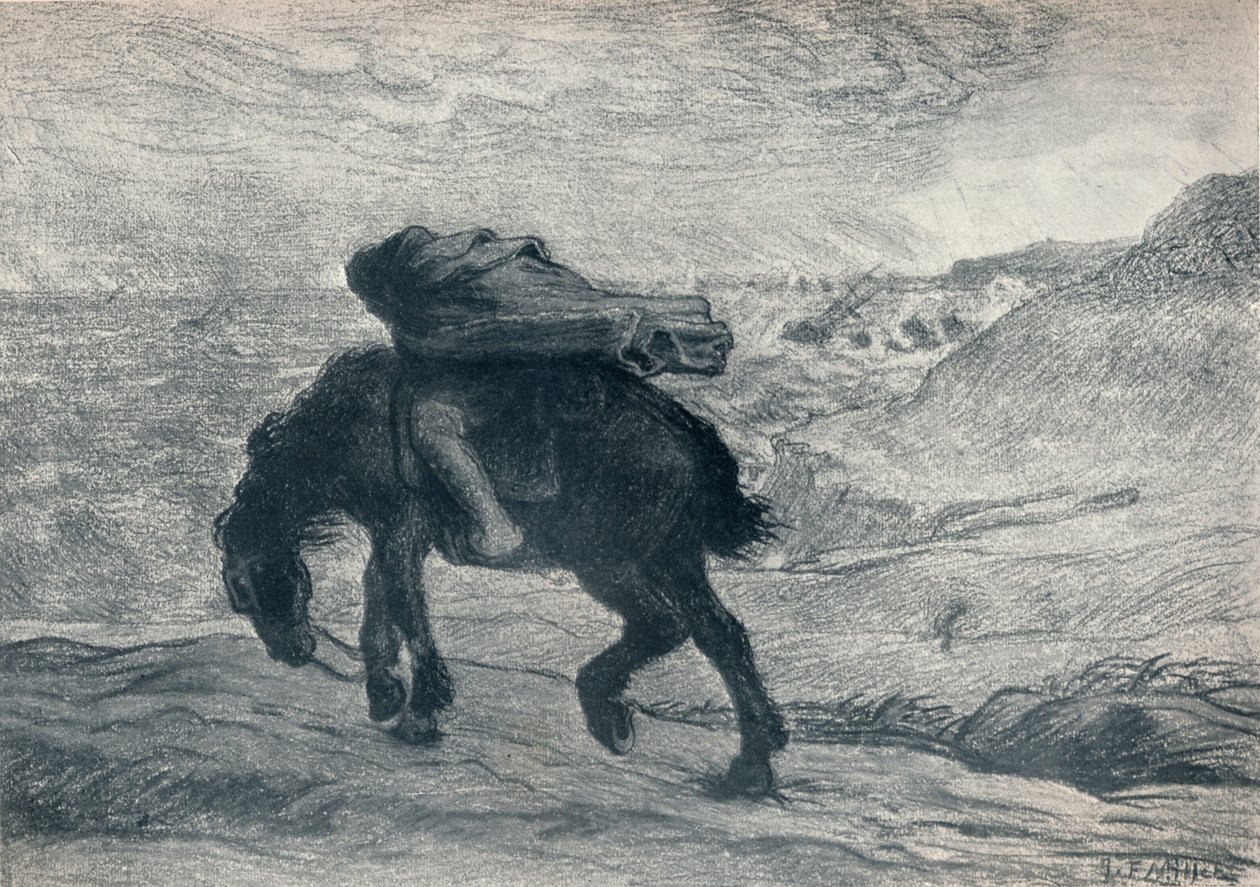 Phoebus och Boreus, 1800-talet av Jean Francois Millet