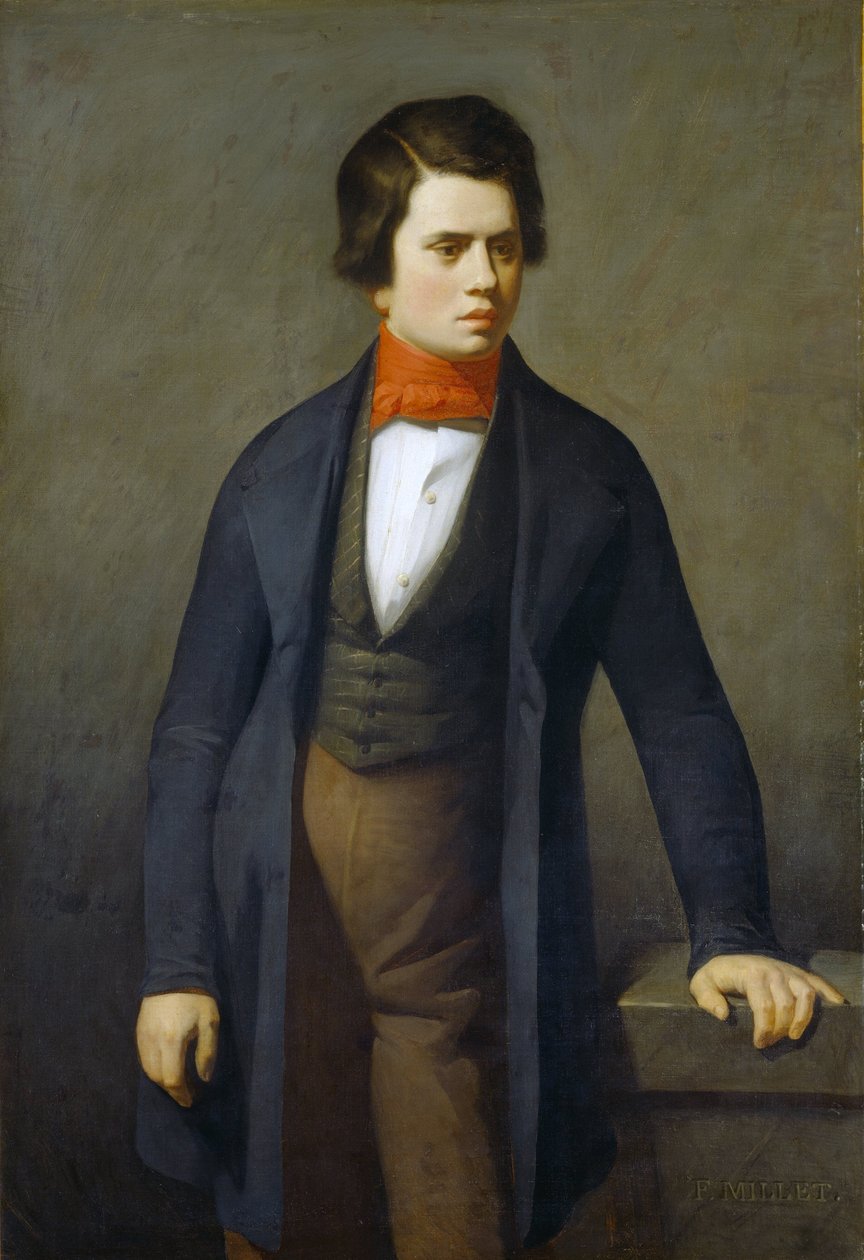 Porträtt av Leconte de Lisle av Jean Francois Millet