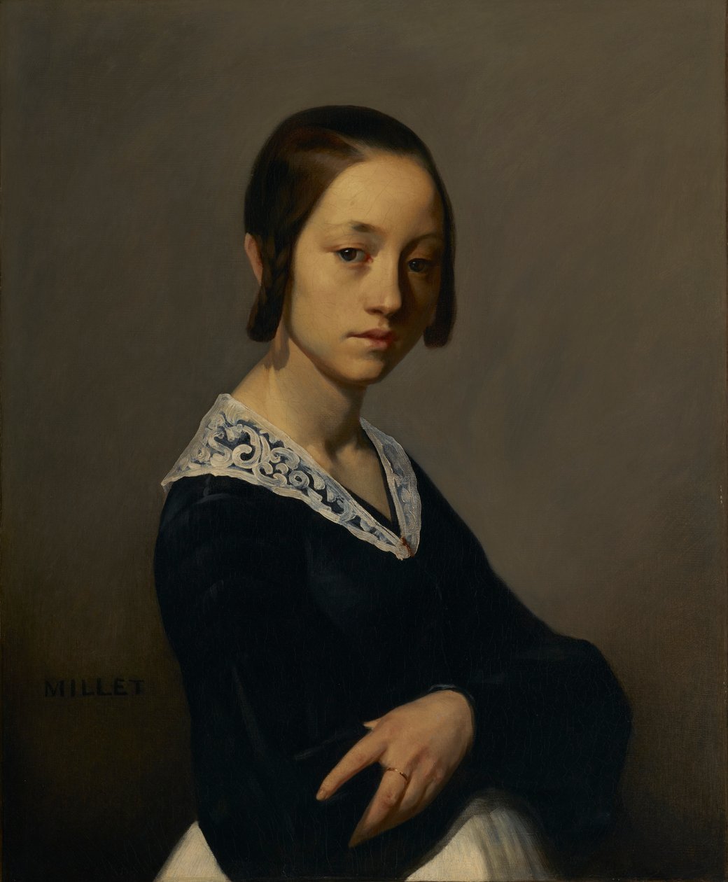 Porträtt av Louise-Antoinette Feuardent, 1841 av Jean Francois Millet
