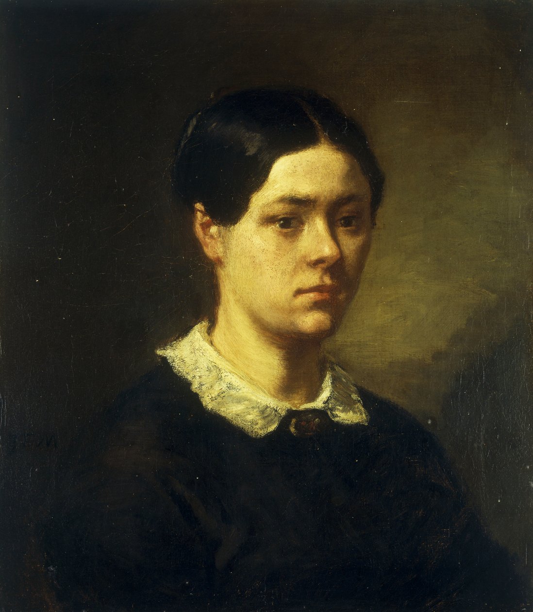 Porträtt av Madame J.F. Millet, ca 1844 av Jean Francois Millet