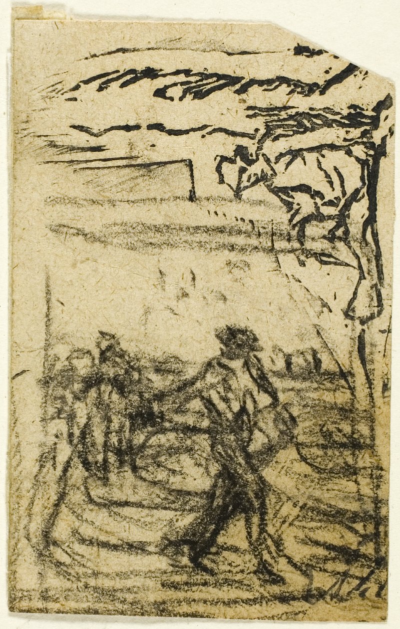 Skisser, Fragment: Bonde som sitter vid foten av ett träd av Jean Francois Millet