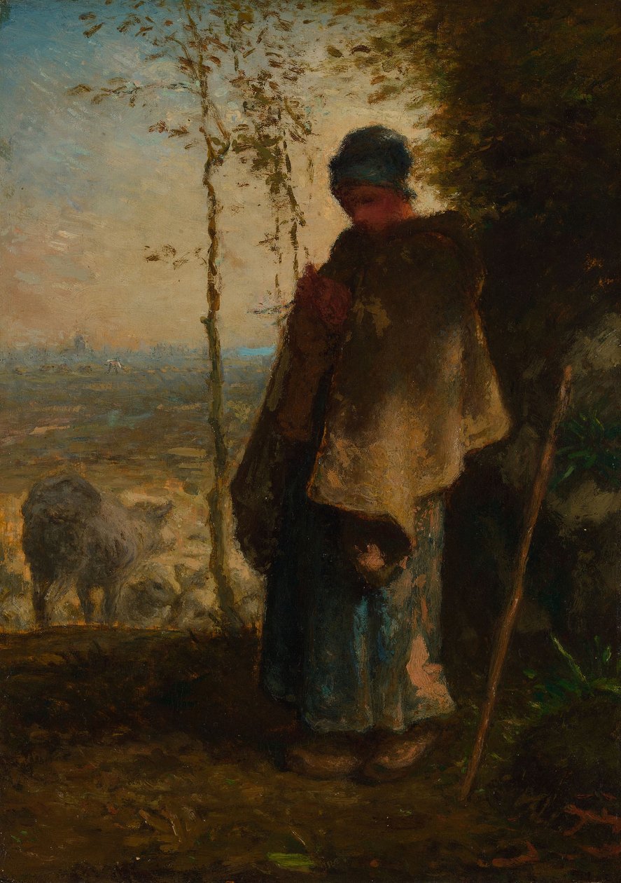 Den lilla herdinnan, 1868?72 av Jean Francois Millet