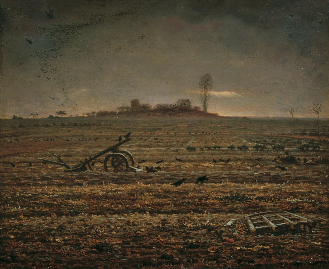 Chailly-slätten med harv och plog, 1862. av Jean Francois Millet