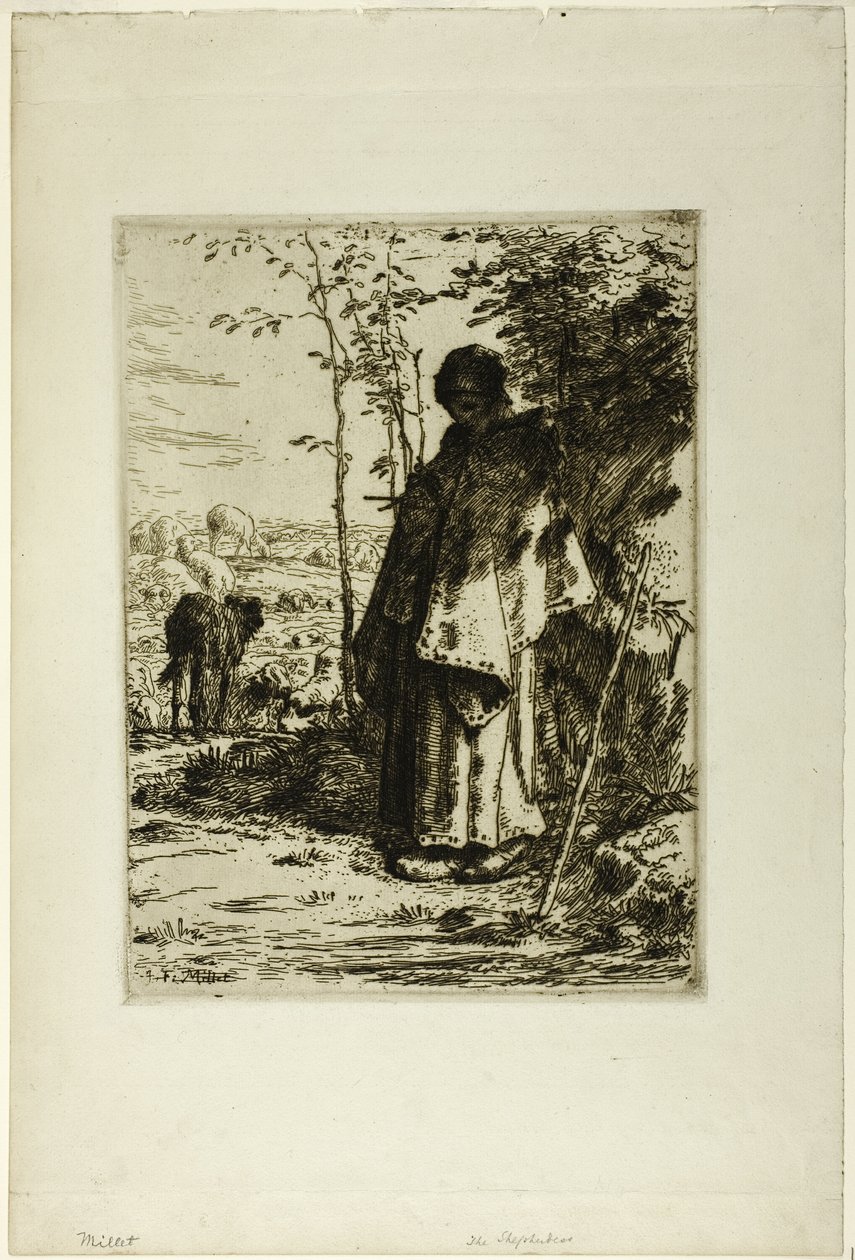 Herdinnan stickning av Jean Francois Millet