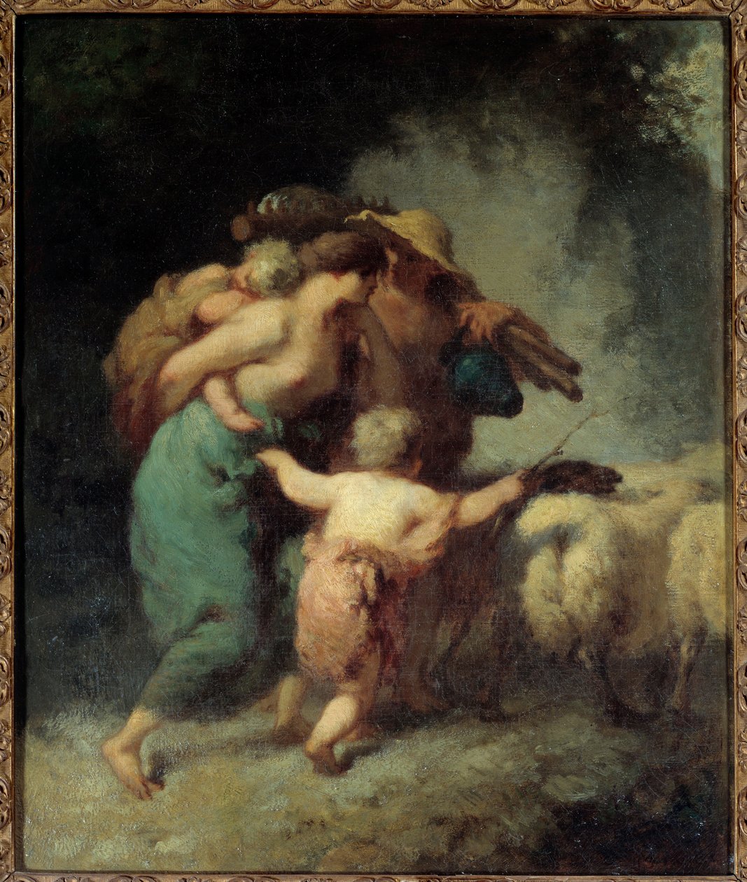 Flockens återkomst. Målning av Jean Francois Millet (1814 - 1875) av Jean Francois Millet