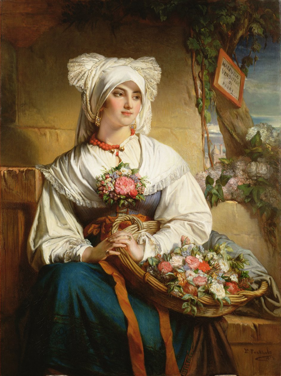 En Trieste Flowergirl av Jean Francois Portaels