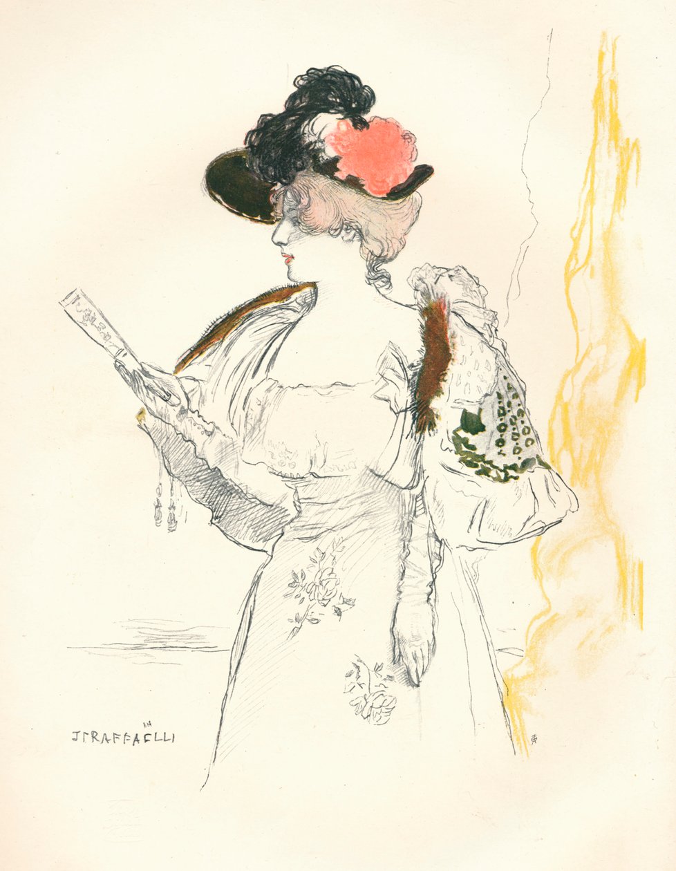 Från en skiss i blyertspenna och vattenfärg, 1901 av Jean Francois Raffaelli