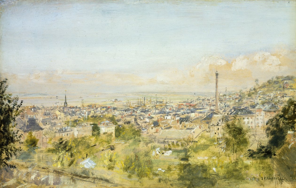 Honfleur, utsikt över Cote de Grace av Jean Francois Raffaelli