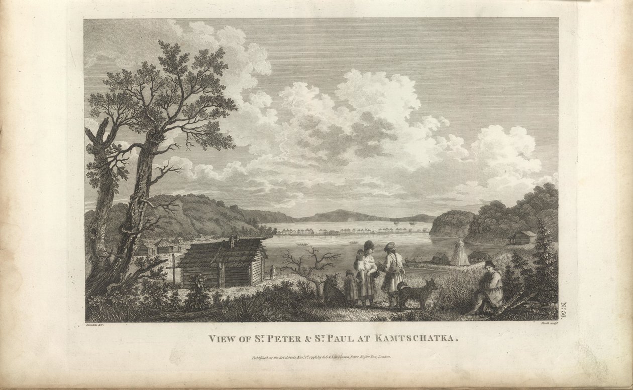 Utsikt över hamnen i Petropavlovsk, 1780-talet. av Jean Francois de Galaup La Perouse