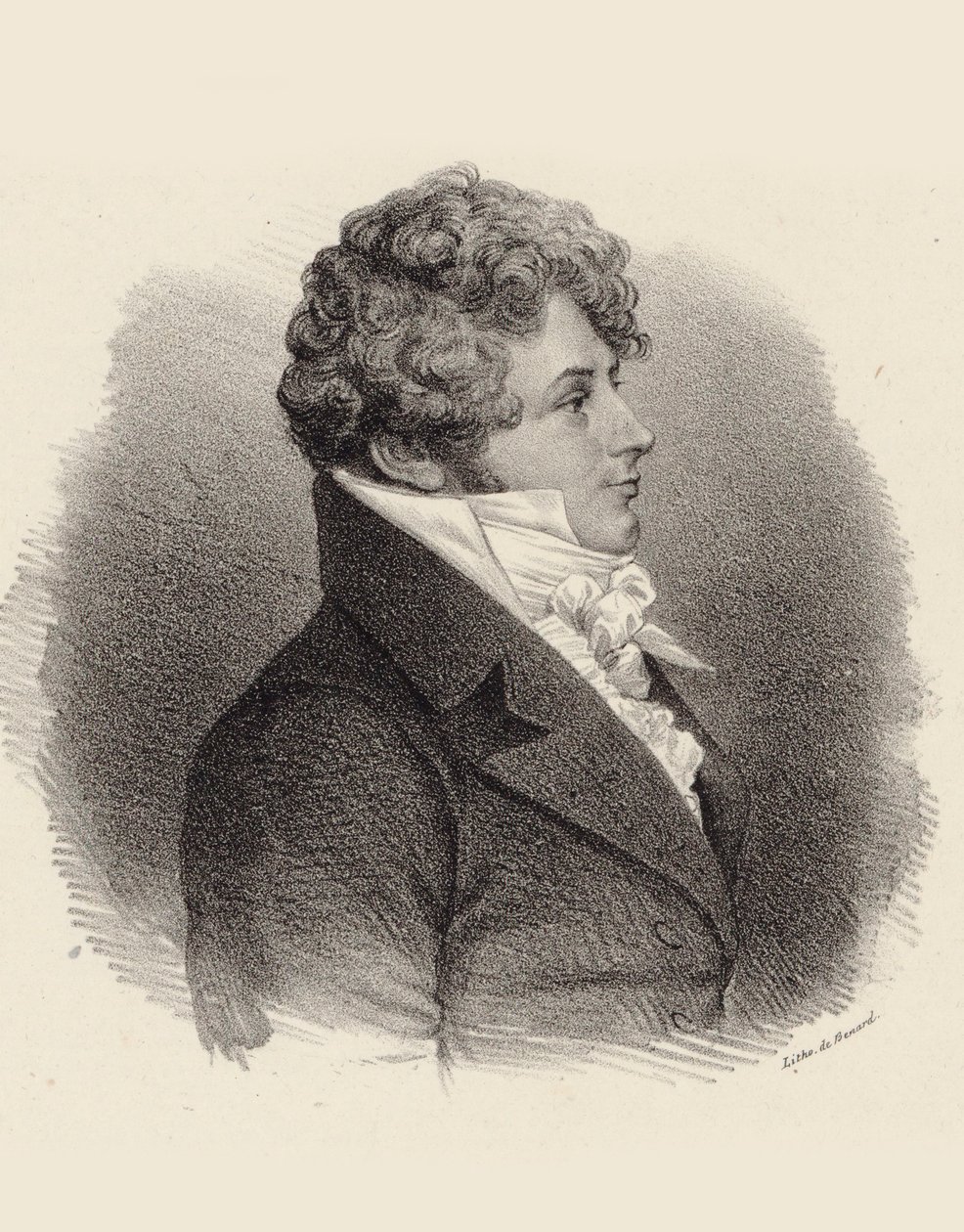 Porträtt av pianisten och kompositören Daniel Steibelt 1765-1823, 1834. av Jean François Benard