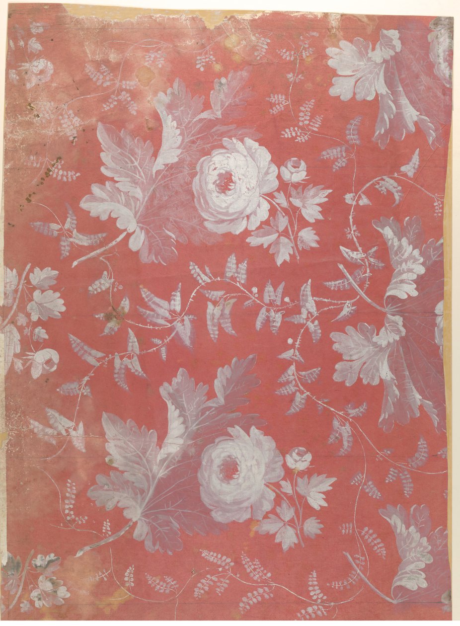Design för mönstrat siden, ca. 1780-1825. av Jean François Bony.