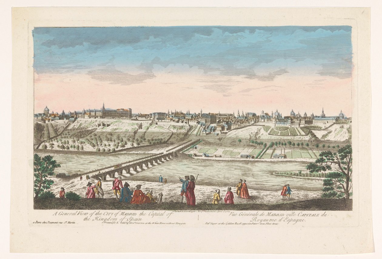 Utsikt över staden Madrid En allmän bild av staden Madrid, huvudstaden i kungariket Spanien (titel på objekt) av Jean François Daumont
