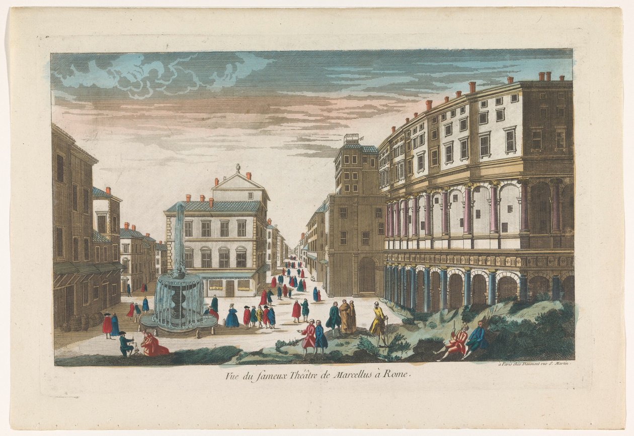 Utsikt över Marcellus teater i Rom Vue du fameux Theatre de Marcellus i Rom (titel på objekt) av Jean François Daumont