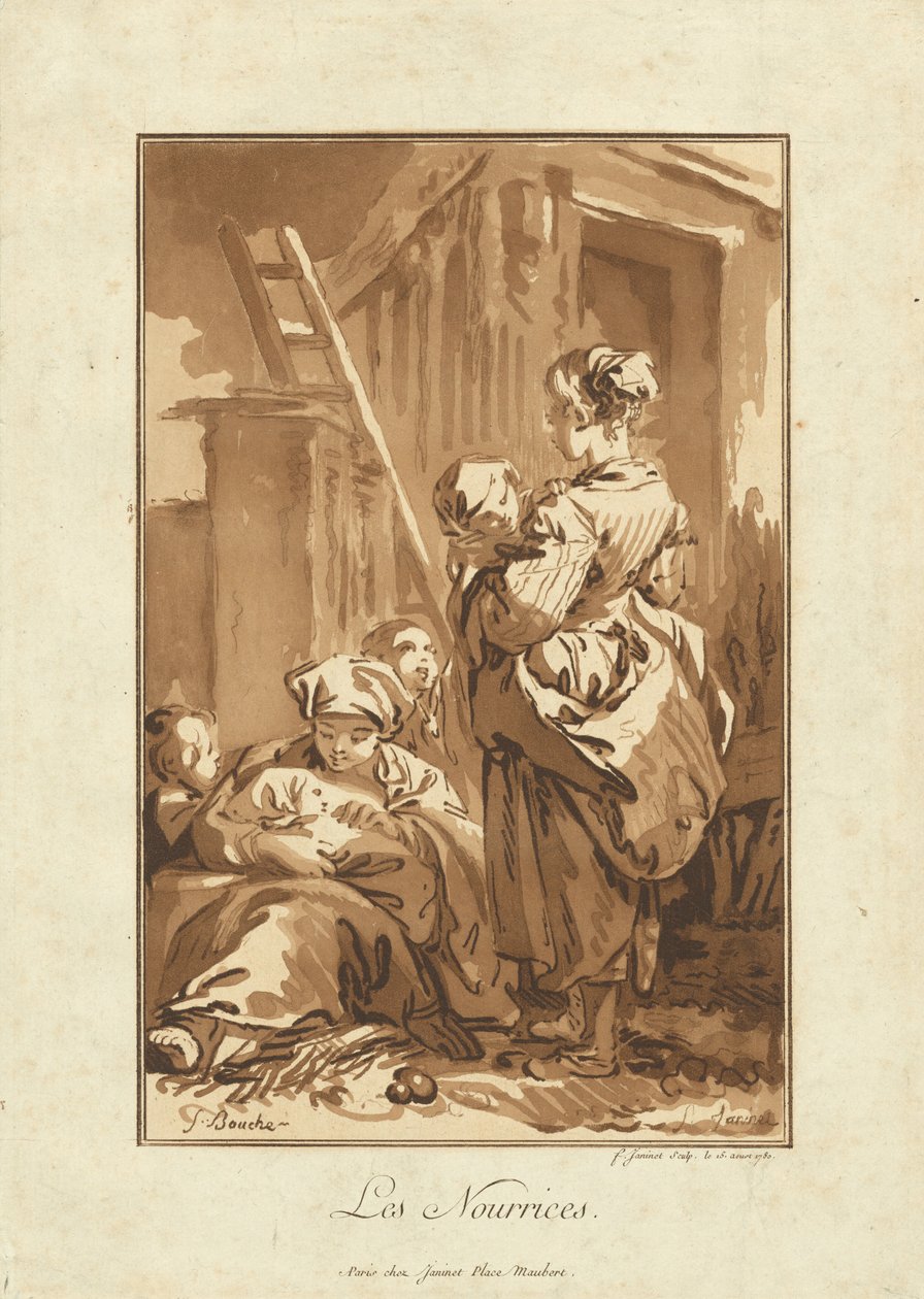 Sjuksköterskorna av Jean François Janinet after François Boucher