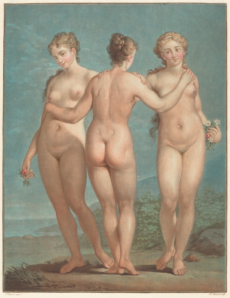 De tre nåderna av Jean François Janinet after Giovanni Antonio Pellegrini
