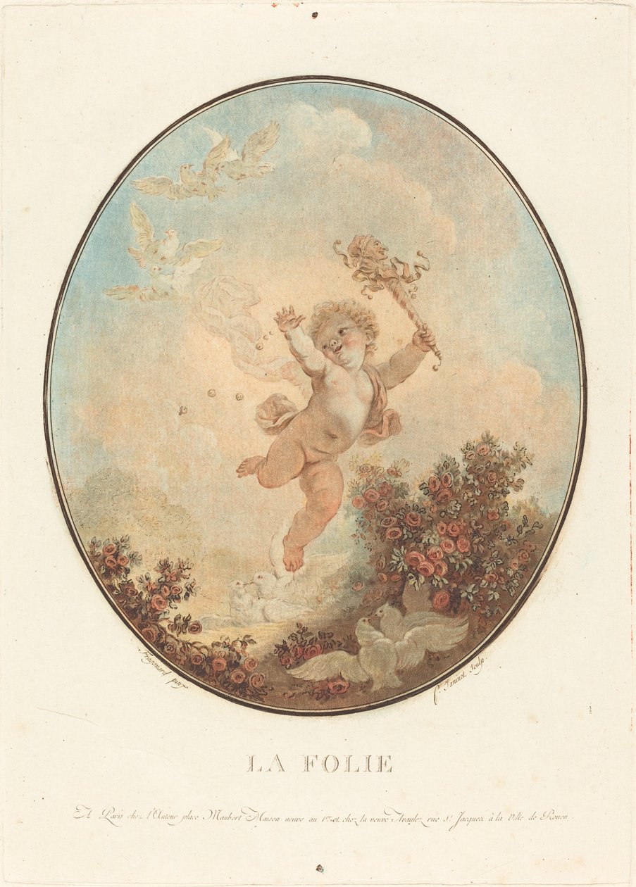 Att foliera av Jean François Janinet after Jean Honoré Fragonard