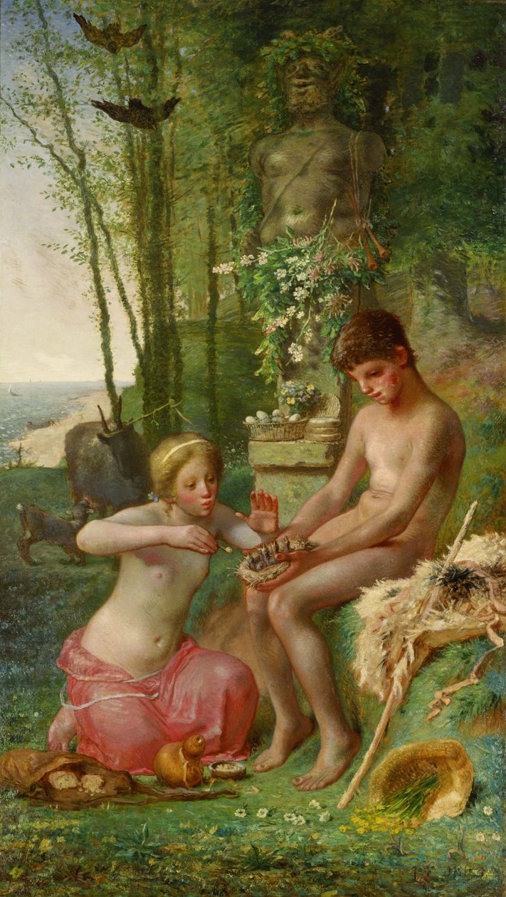 Spring (Daphnis och Chloe). av Jean Francois Millet