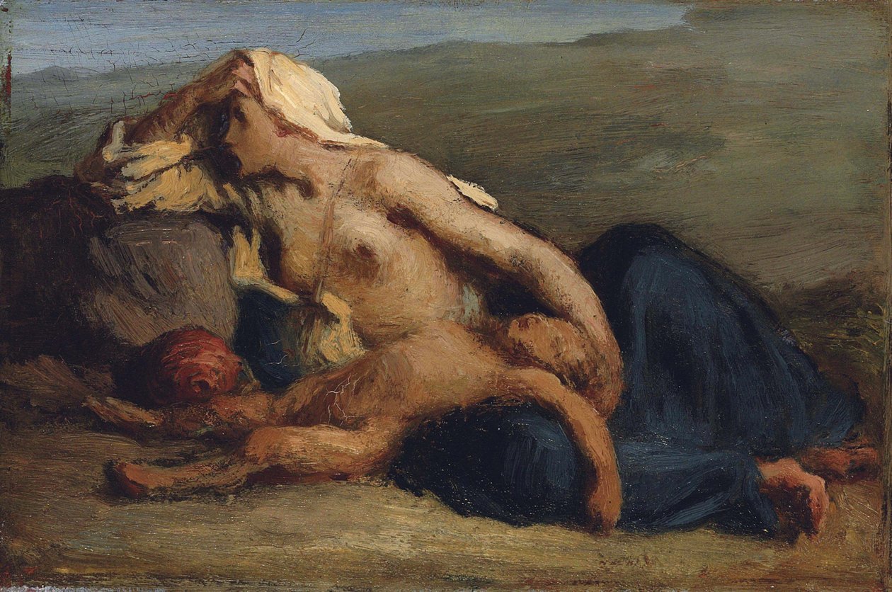 Hagar och Ismael av Jean Francois Millet