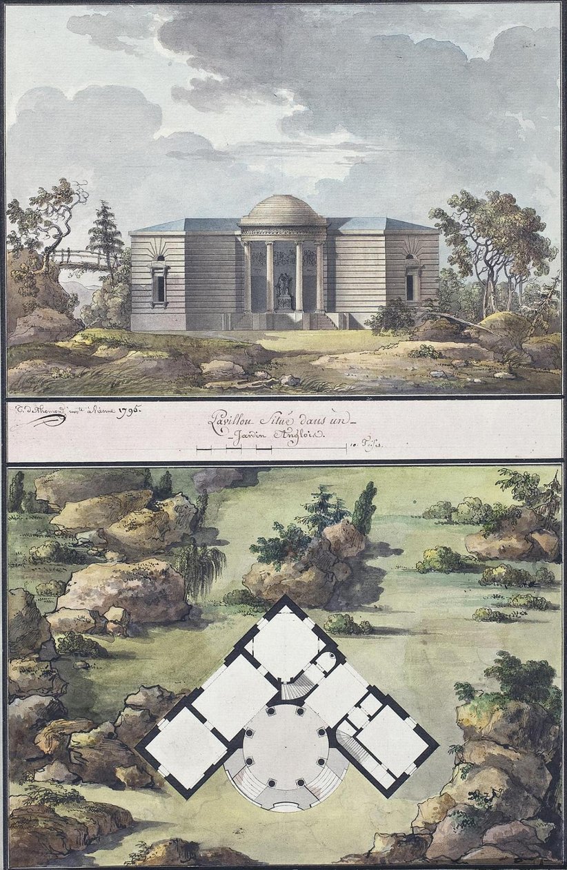 Paviljong i den engelska trädgården, 1795 av Jean François Thomas de Thomon