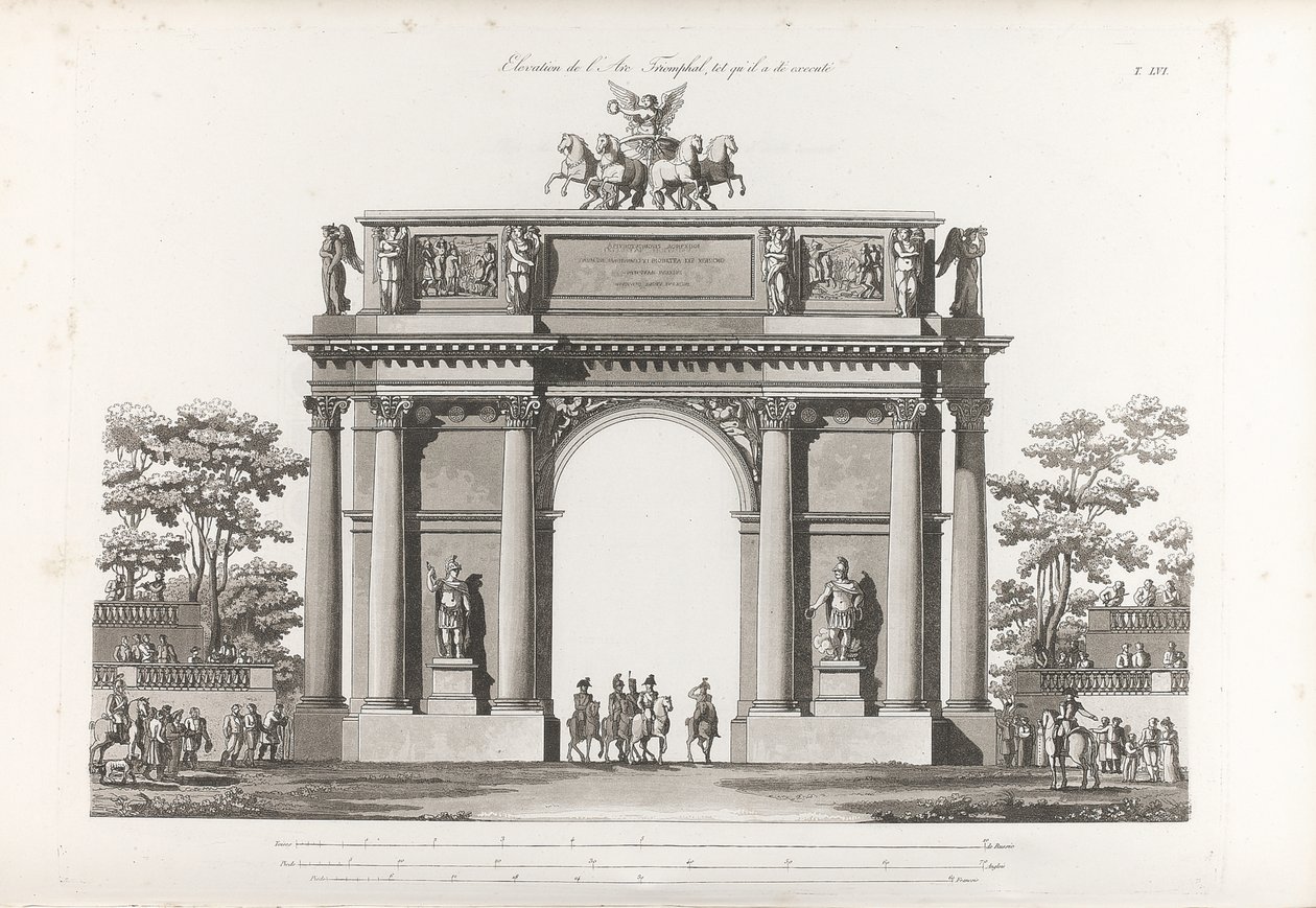 Äreport. Från: Samling av fasader av de viktigaste monumenten byggda i St.-Petersburg, 180 av Jean François Thomas de Thomon