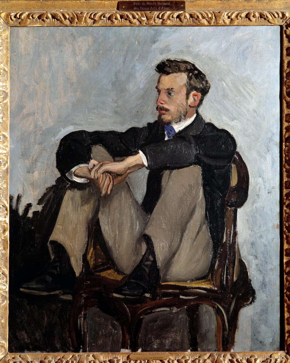 Porträtt av målaren Pierre Auguste Renoir (1841-1919) Målning av Jean Frederic Bazille (1841-1870) 1867. Mått 0,62 x 0,51 m Paris, musee d