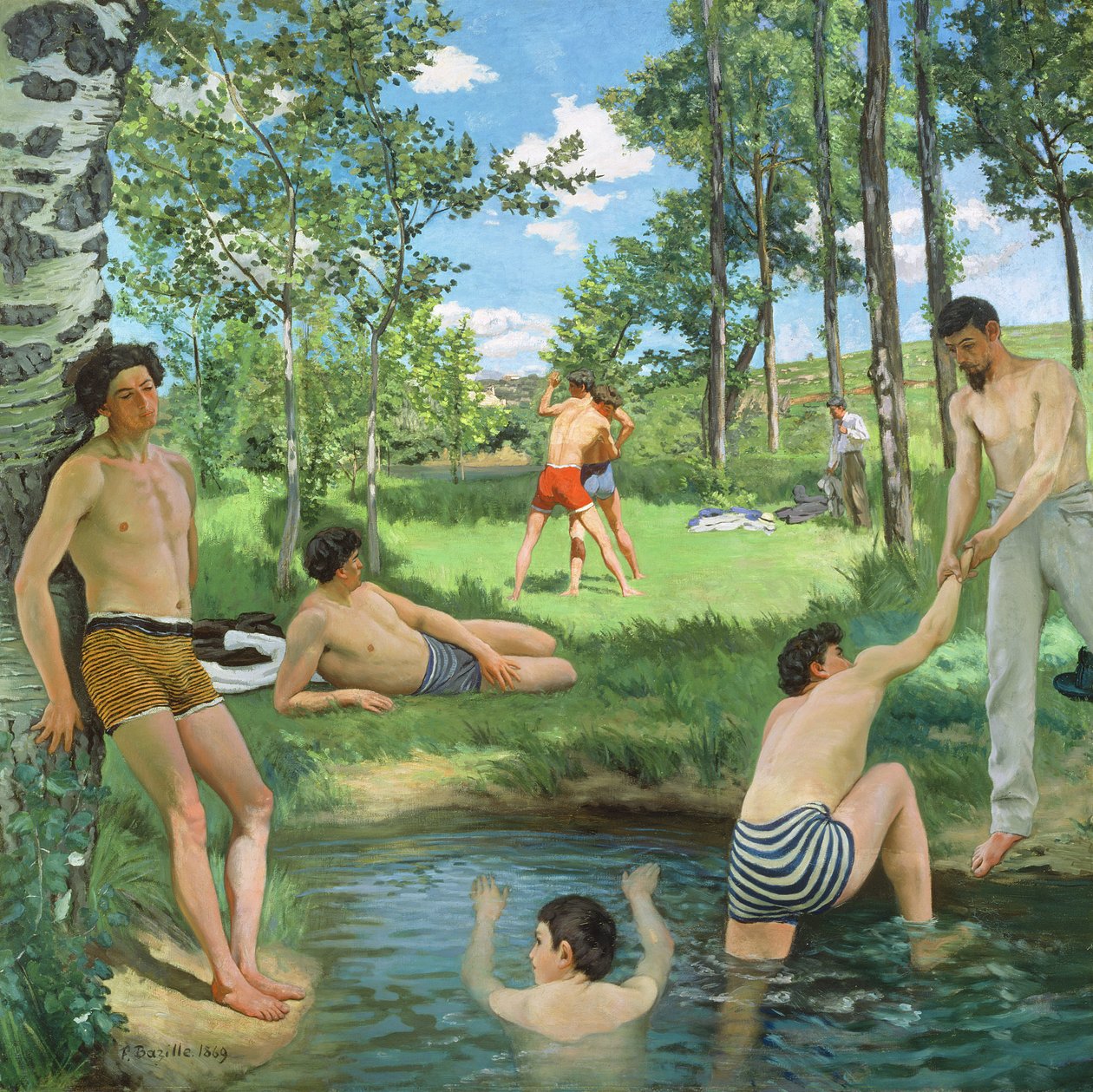 Sommarscen, 1869 av Jean Frederic Bazille