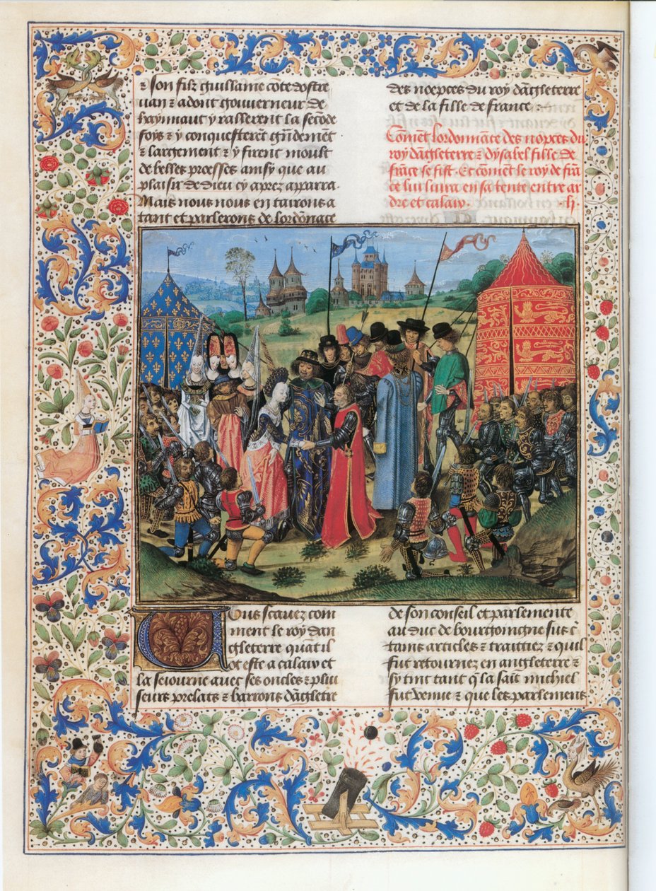 Den franske kungen Karl VI ger sin dotter Isabelle till sin engelske kusin Richard II... av Jean Froissart