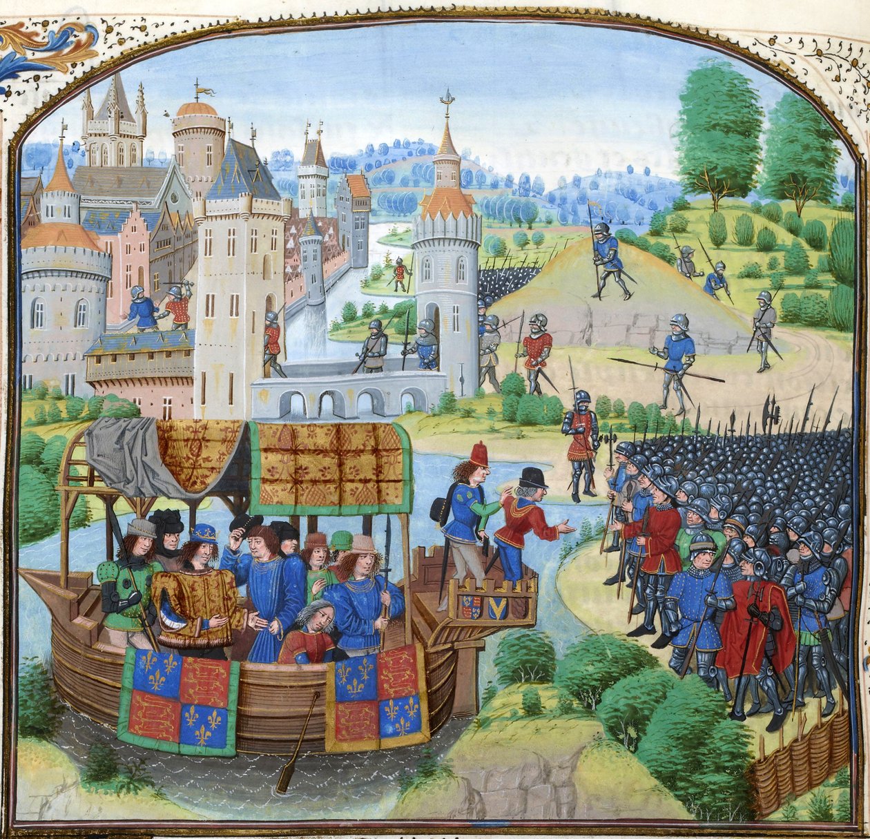 Jean Froissart, Krönikor, 154v, 12148 btv1b8438605hf336, beskärning av Jean Froissart
