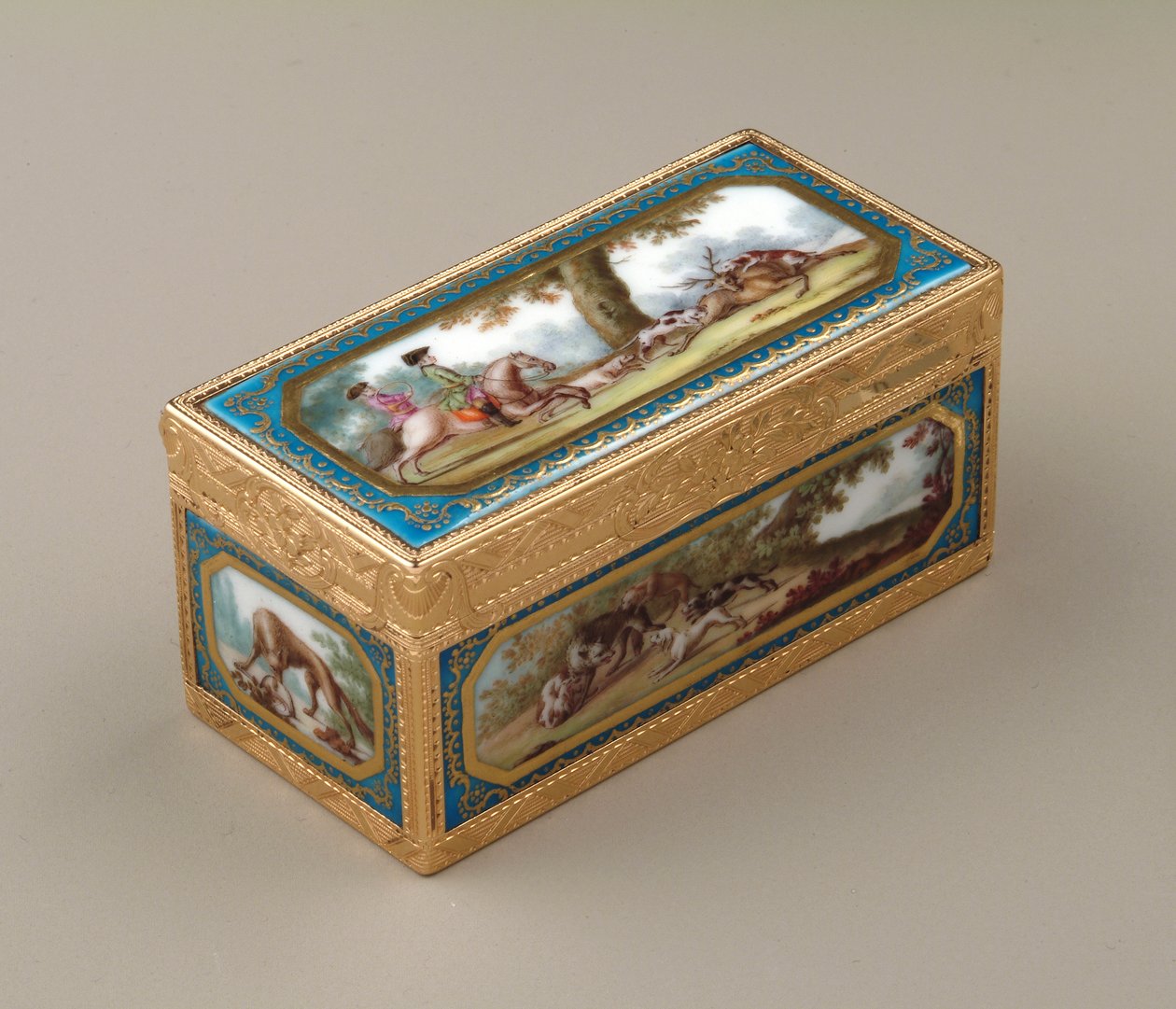 Snusdosa, ca 1760 (guld med Sevres porslin) av Jean Georges