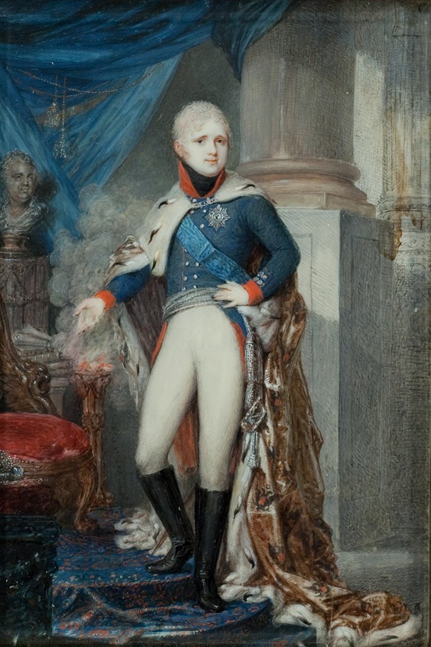 Porträtt av kejsar Alexander I 1777-1825, tidigt 1800-tal av Jean Gerin