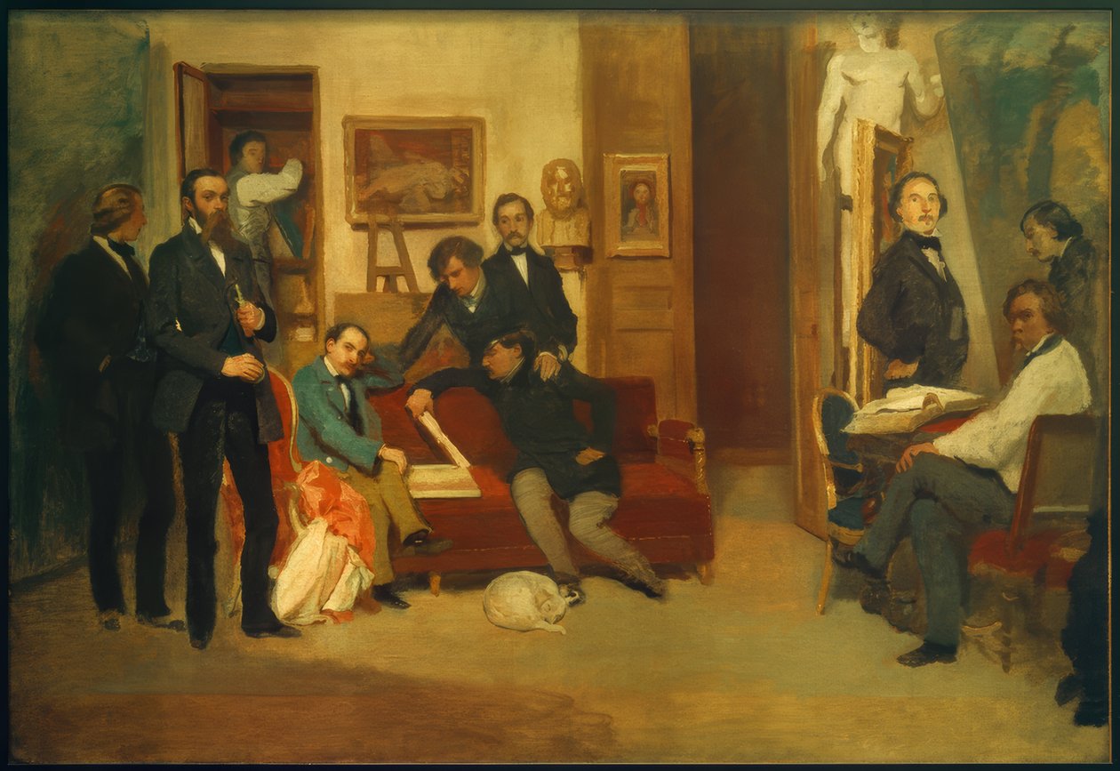 Konstnärens ateljé av Jean Francois Gigoux