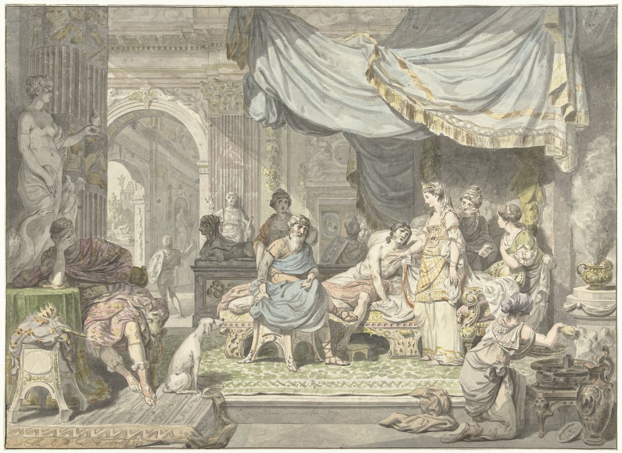 Antiochus försöker dölja sin kärlek till sin mamma Stratonice av Jean Grandjean