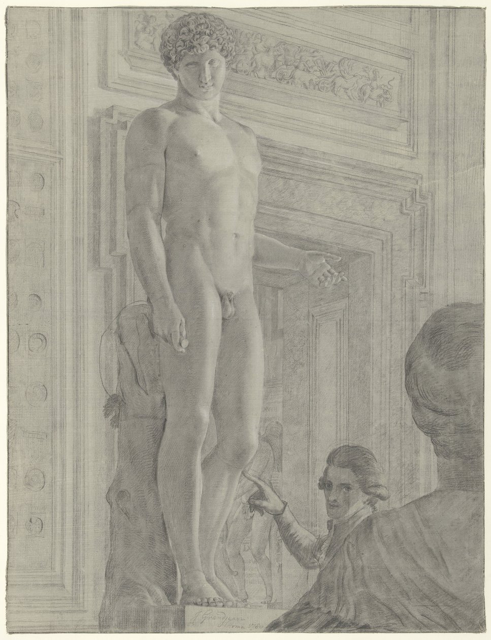 Staty av Antinous Albanien i Capitoline Museum i Rom av Jean Grandjean