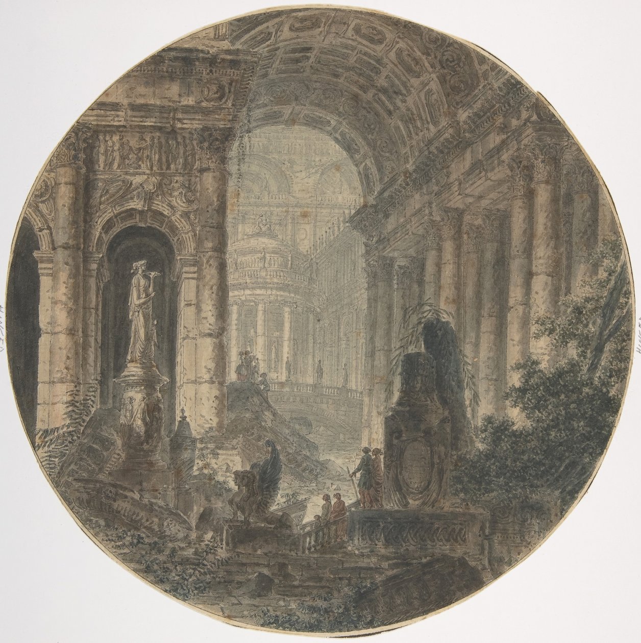 Arkitektonisk fantasi, 1700-tal. av Jean Henri Alexandre Pernet.