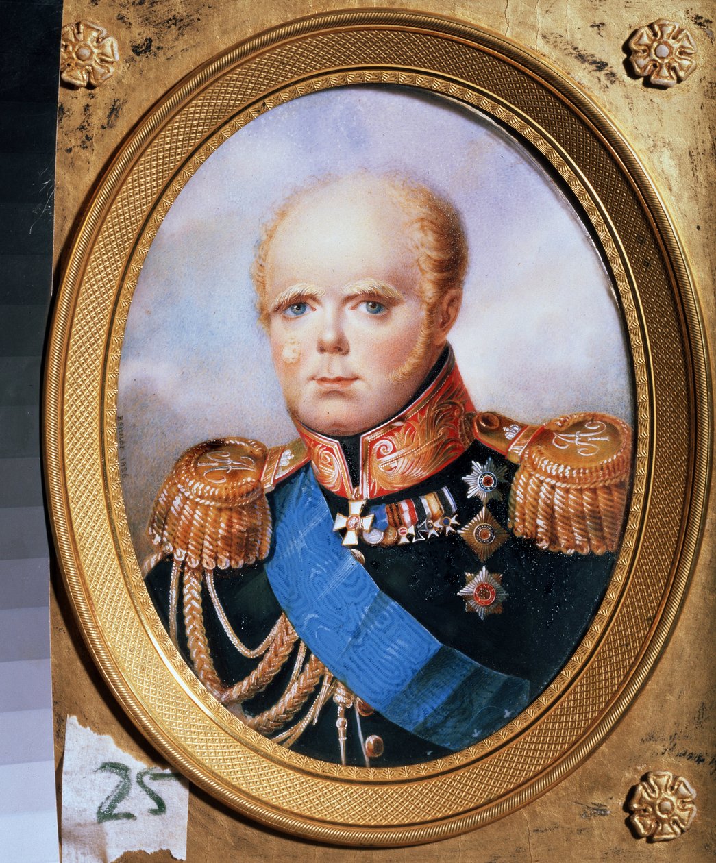 Porträtt av storhertigen Constantine Pavlovich av Ryssland (1779-1831) (Porträtt av storhertigen Konstantin Pavlovich av Ryssland). Målning av Jean Henri Benner (1776-1836). Akvarell på papper av Jean Henri Benner