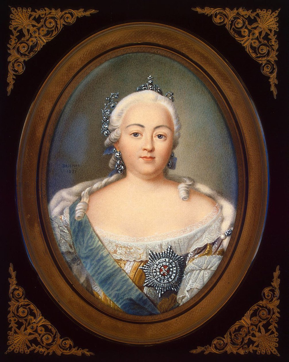 Porträtt av kejsarinnan Elisabeth Petrovna 1709-1762 av Jean Henri Benner