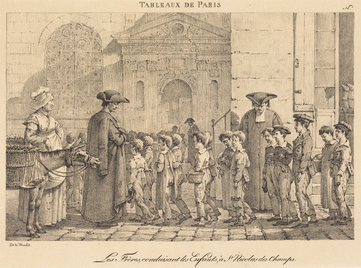 Bröderna leder barnen till St. Nicolas des Champs av Jean Henri Marlet