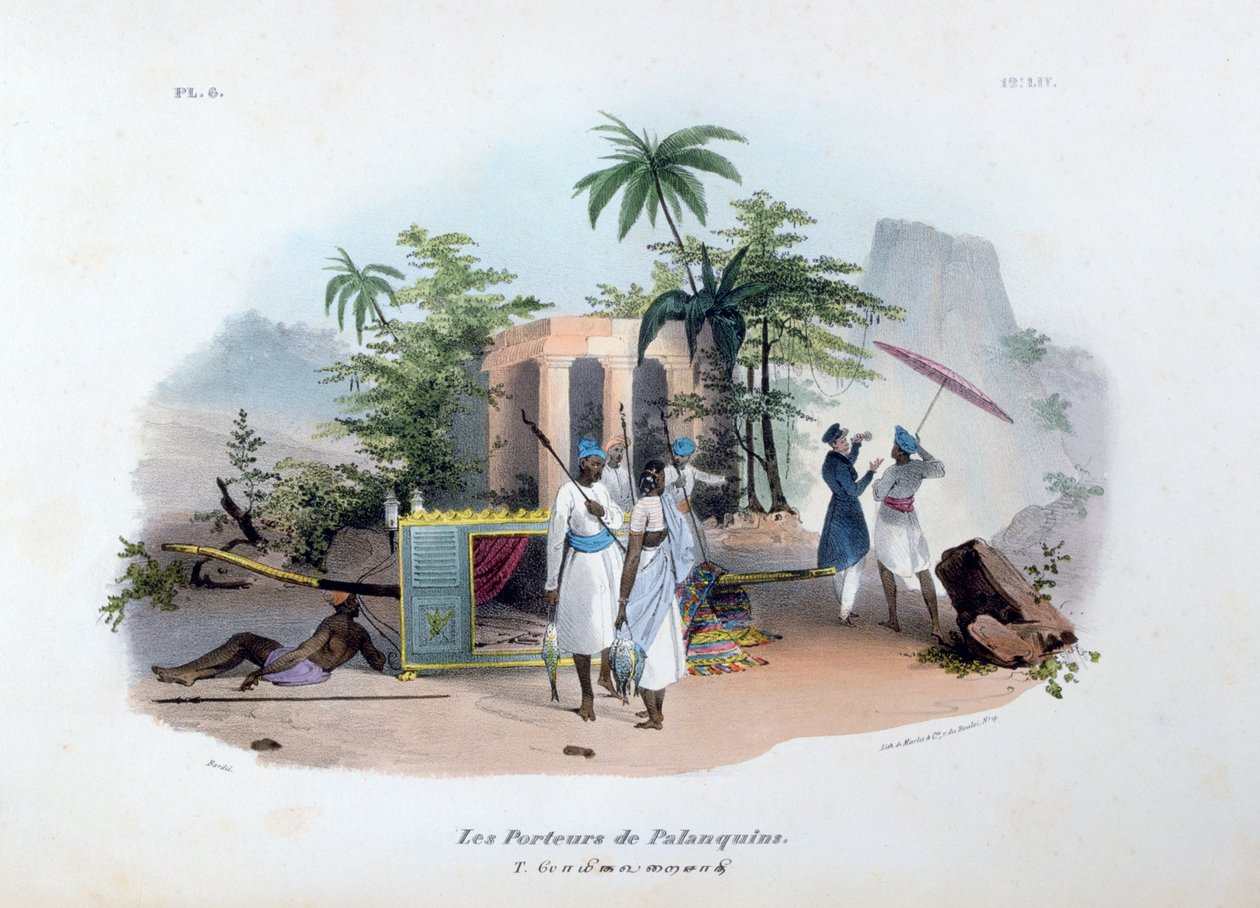 Palanquin bärare, 1828 av Jean Henri Marlet