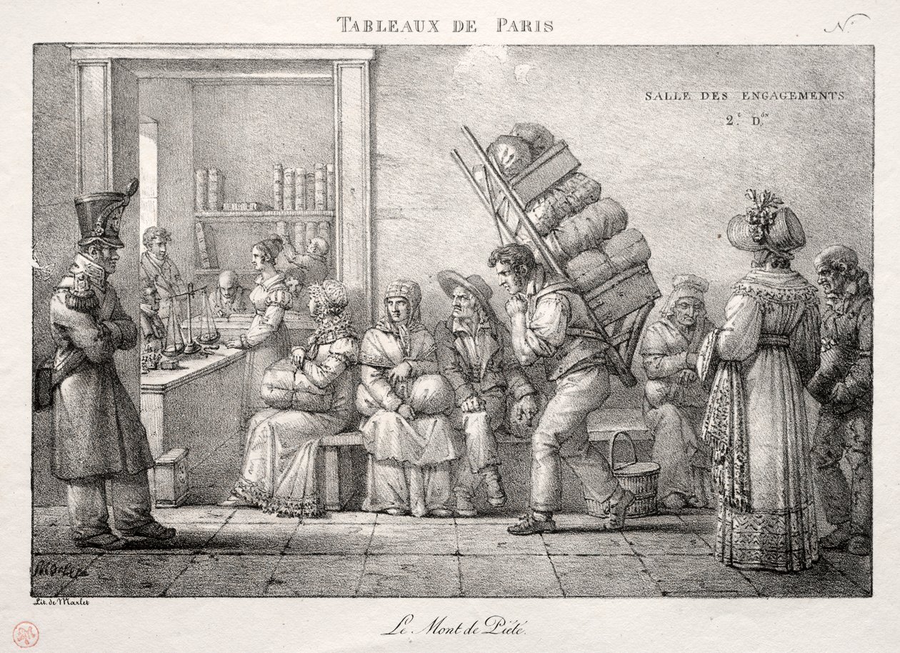 Scenes of Paris: Pantbanken. av Jean Henri Marlet