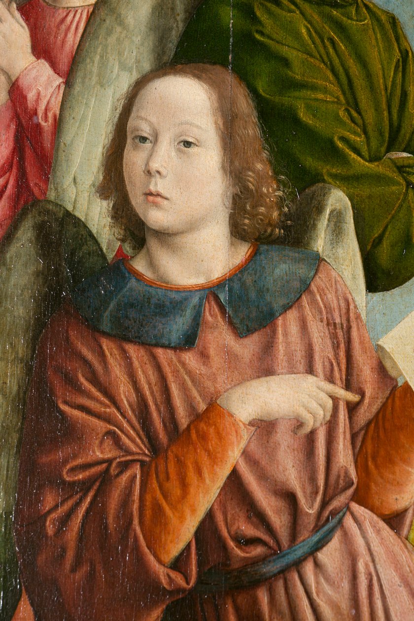 En ängel, detalj. Triptyk av Moulins mästare av Jean Hey