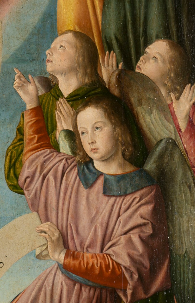 Änglar, detalj. Triptyk av Moulins mästare av Jean Hey