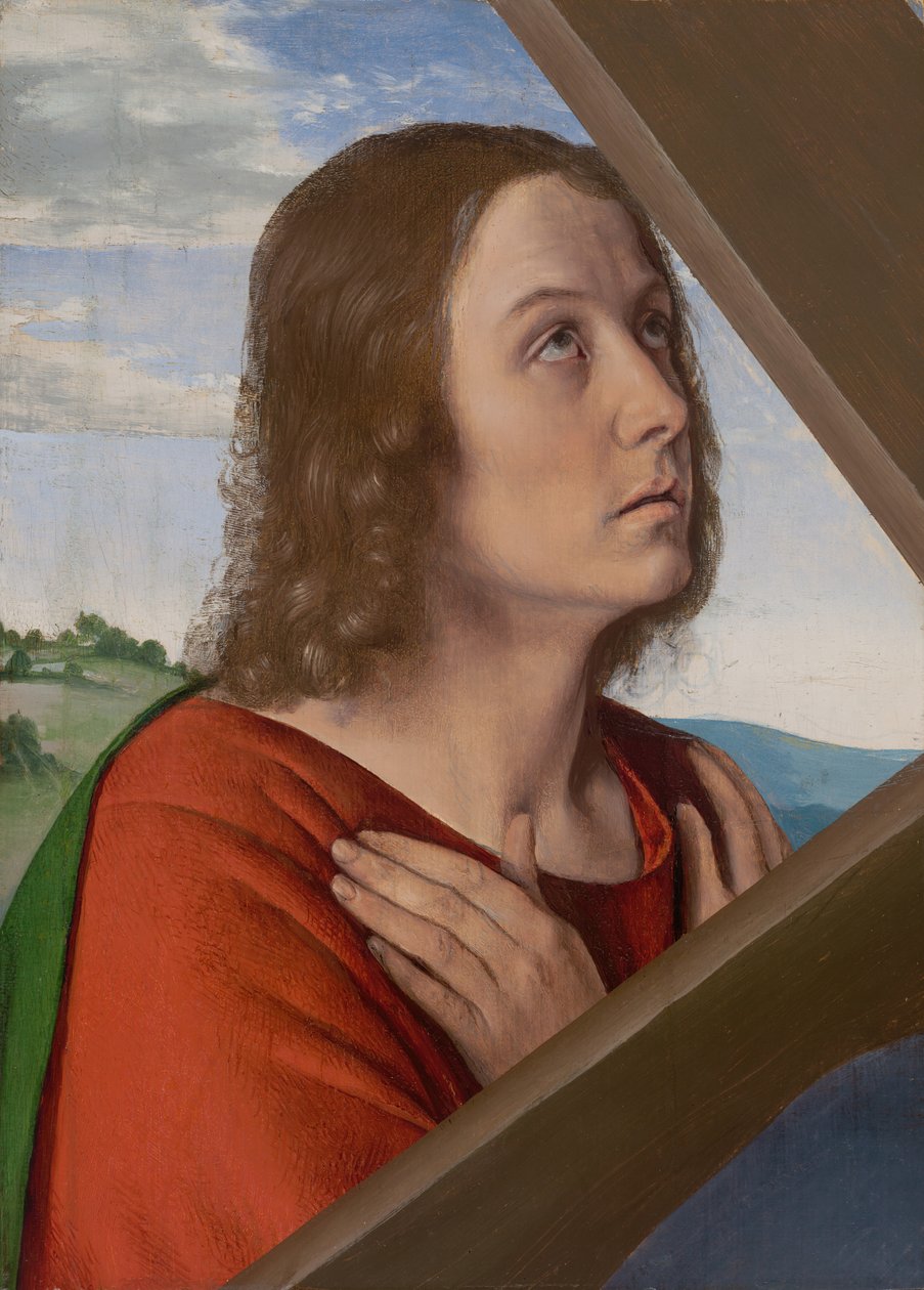 Fragment från Kristus som bär korset: Sankt Johannes evangelisten, 150005. av Jean Hey